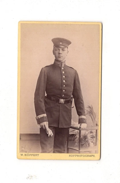 CDV Foto Soldat mit Widmung / Vogel von Falckenstein - Hannover 1880er