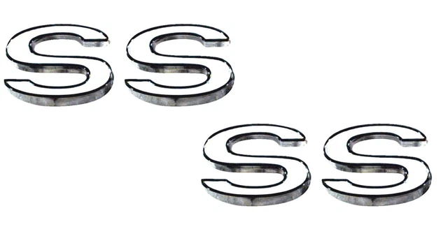 1969 - 72 Camaro Front Fender Emblem Pair "SS" - Authentic GM Part - 3953634