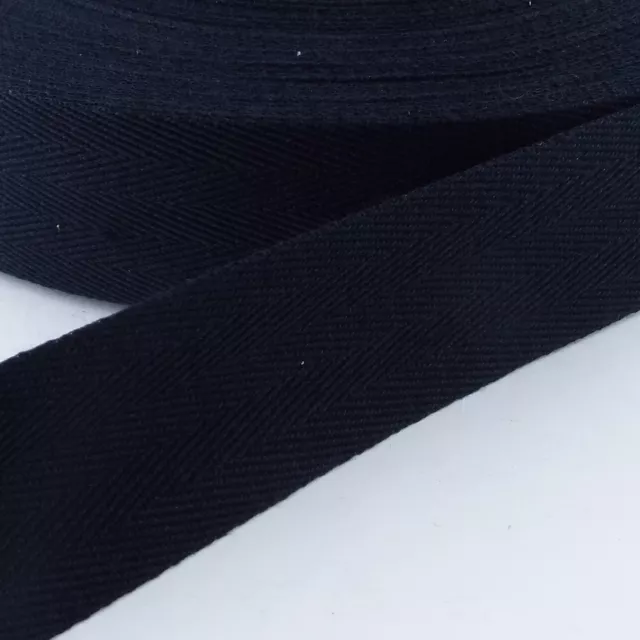 Cotton Herringbone Twill Tape 10mm 15mm 20 25mm 38 50mm Black White Natural 212