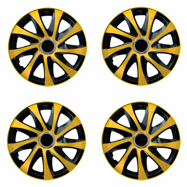 14 '' Car Hubcaps Wheel Trims copre 4pcs 14 pollici oro massiccio ABS plastica HQ Set