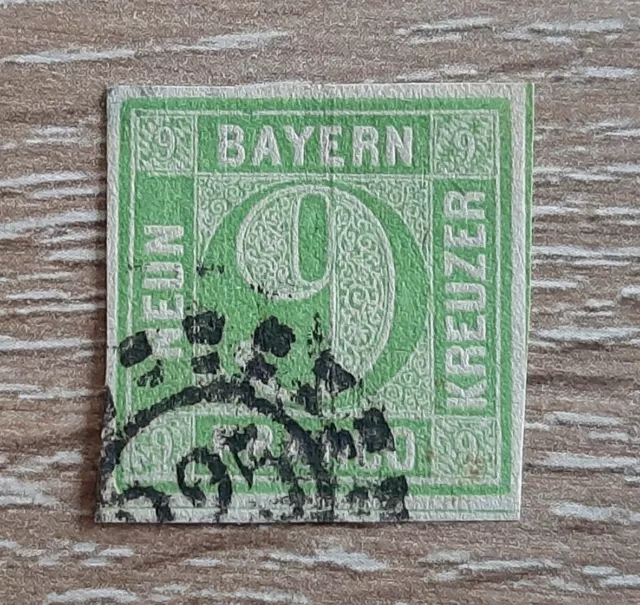 Schöne alte Kreuzer-Briefmarke aus Bayern/Altdeutschland