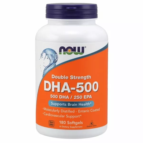 DHA-500 Double Strength 180 Capsule Morbide Da NOW Foods