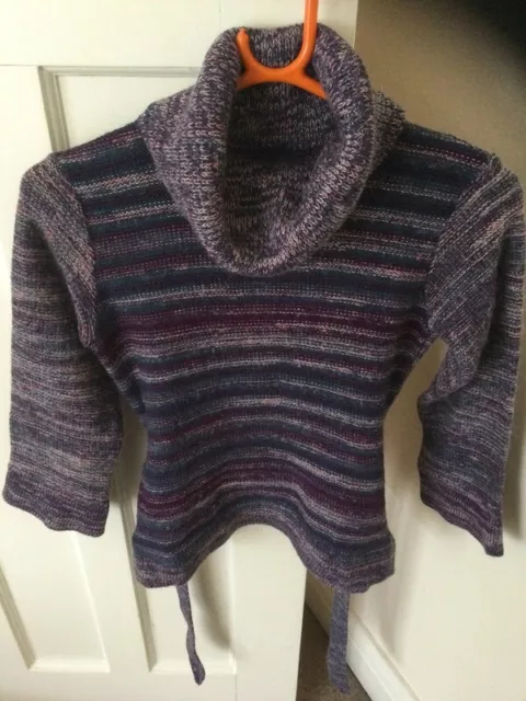 Girl's Purple Polo Neck Jumper - Age 9 - St Michael - Vintage 1970's