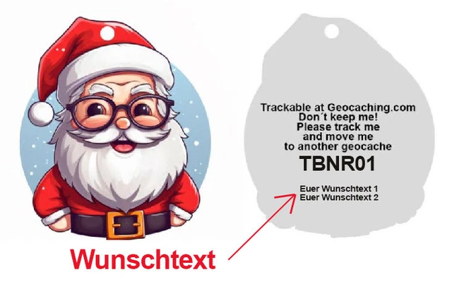 Texte Personnalisé Geocahing Noël Traçable Travelbug traveltag geocoin