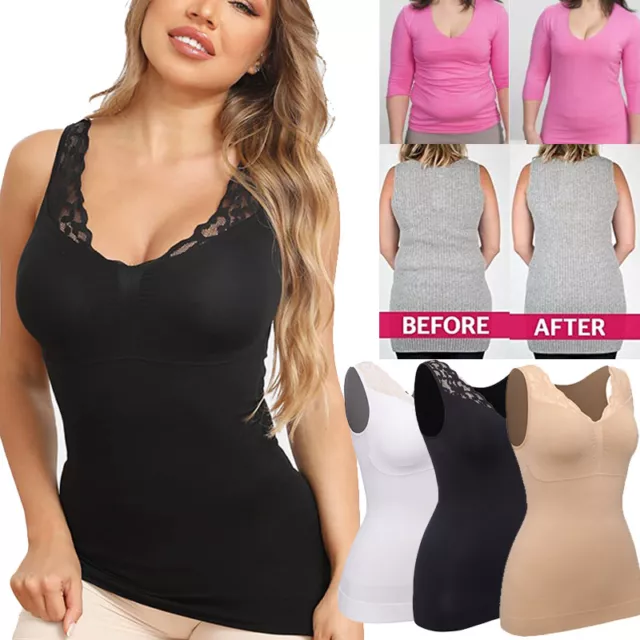 WOMEN'S SLIM CAMISOLE Tank Top Tummy Control Body Shaper ShapeWear Seamless  Vest $15.79 - PicClick