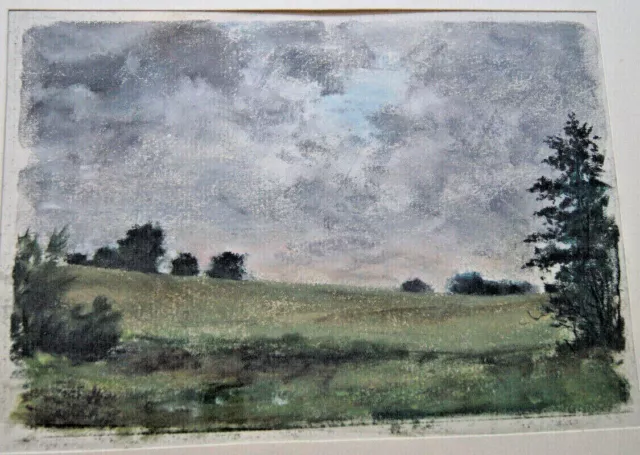 Franz Ehmke 1928-2018 GDR Painter° Hüglige Wiesenlandschaft With Dunkelen Cloud
