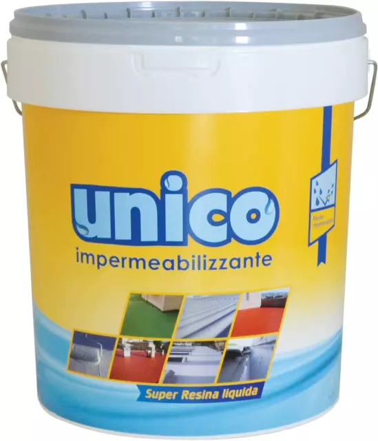 Unico, Super Resina Liquida Impermeabilizzante, Grigio, 5 Kg