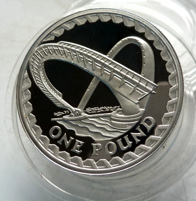 2007 £1 Silver Piedfort  GATESHEAD BRIDGE (DOUBLE WEIGHT) EXCELLENT COIN