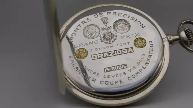 Orologio da tasca argento Funzionante GRAZIOSA silver pocket watch Working C788