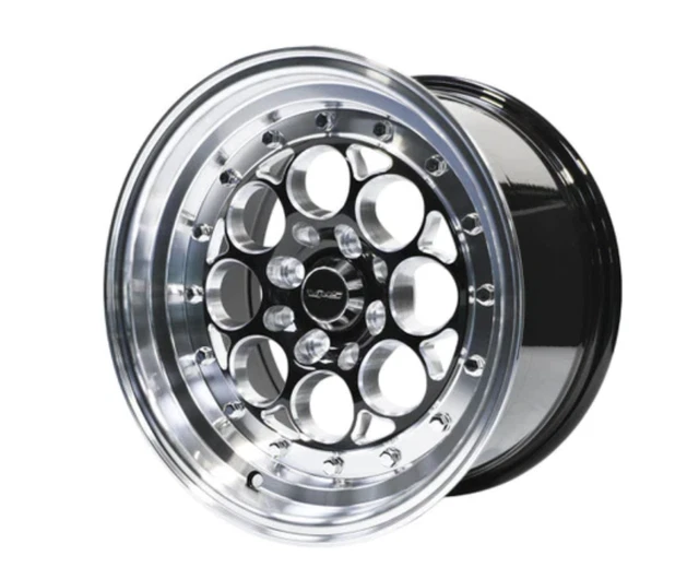 VMS RACING REVOLVER Jante Noir Avec Bord Poli Rivets Drag 13x8 4X114.3 ...