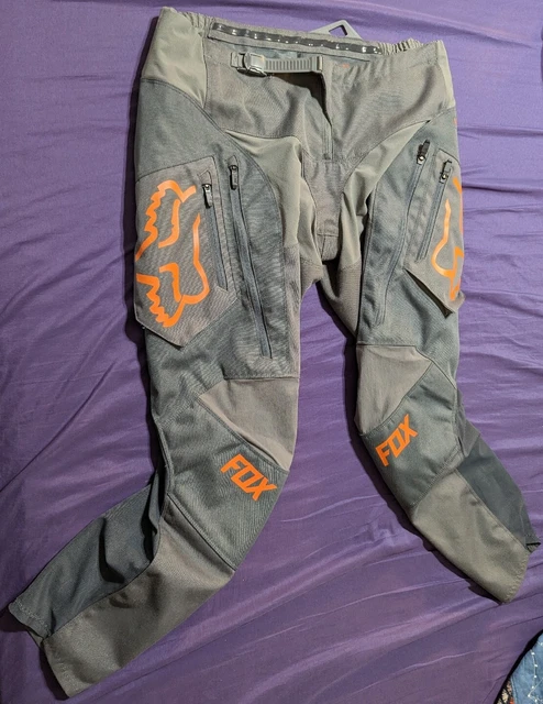 Fox Racing Legion MEN'S Gray Orange Pants Size 38 Motorcycle Motocross Pant MX
