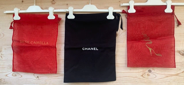 3er Set Dustbag CHANEL, 2 x RENE CAOVILLA, Edel Staubbeutel Schuhe Taschen NEU