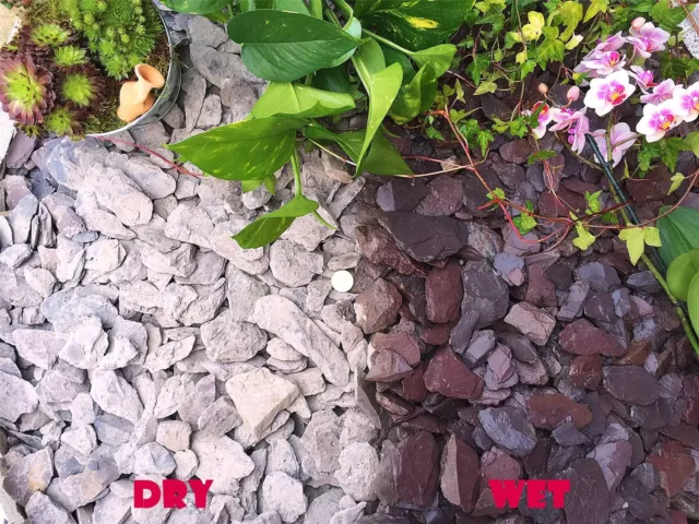 1to 30kg 40mm Plum Slate Gravel Chippings Pathway Deter Weed Plant Garden Border