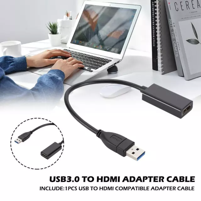 Adaptateur USB 3.0 vers HDMI Adaptateur câble convertisseur graphique vidéo HD √