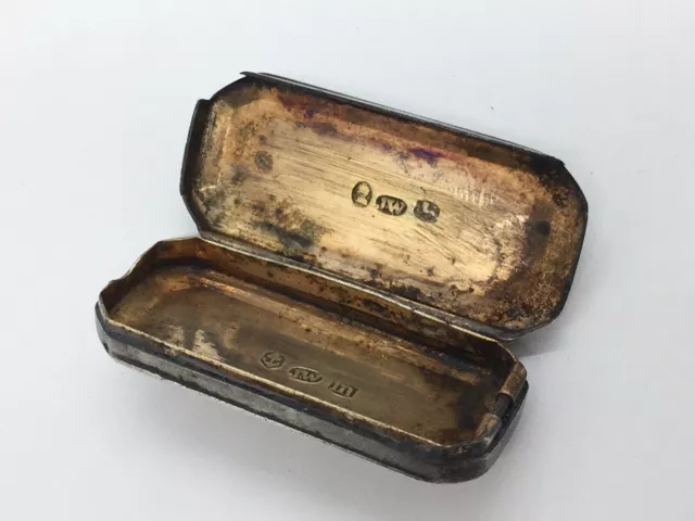 Antique Georgian Solid Sterling Silver Vinaigrette case - damaged missing grill