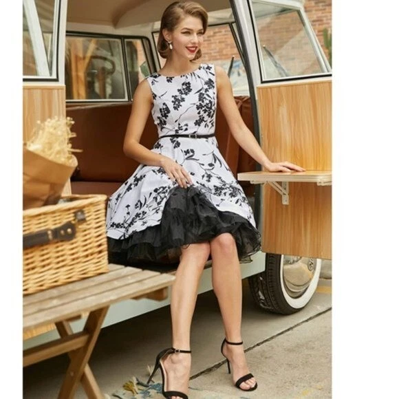 Grace Karin 50's Petticoat Skirt Black Slip Underskirt Large Puffy.