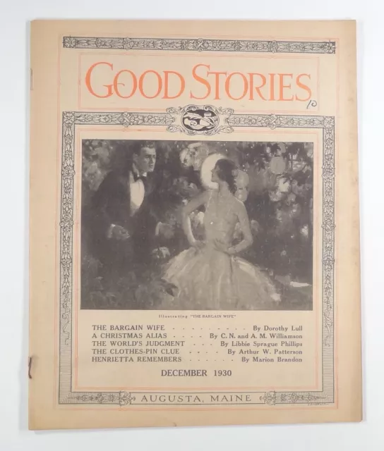 1930 Dec GOOD STORIES Women's magazine FICTION household FASHION needlework