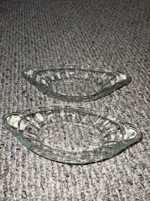 Banana Split Boats / Relish Serving Dishes - Lot of 2 Vintage Glass