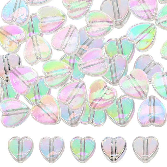 300 Pcs Heart Loose Beads Symphony Jewelry Accessories Valentine Heart Beads