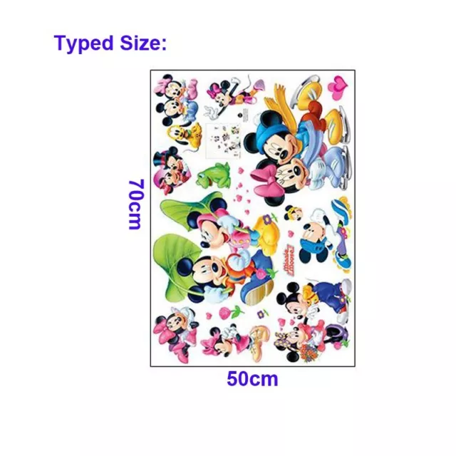 Disney Mickey Minnie Mouse Stickers Kids Boy Girl Nursery Room Decor Wall Decals 3