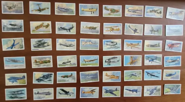 Gallaher Cigarette Cards : "Aeroplanes" : Full set of 48 cards from 1939