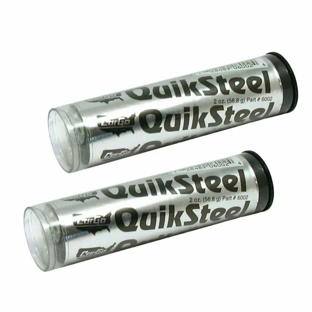 2 x Cargo Quiksteel Quicksteel Steel Reinforced Epoxy Putty Metal Repair Weld