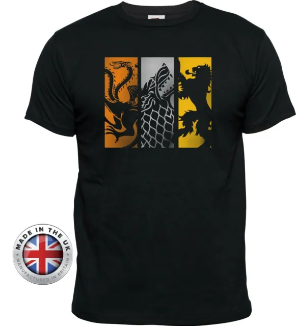 Game of Thrones Targaryen,Stark,Lannister metallic T Shirt. Unisex+Fitted Tshirt