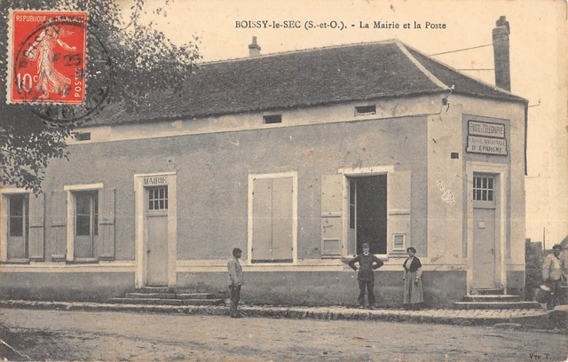 Cpa 91 Boissy Le Sec / La Mairie / Poste / Caisse D'epargne