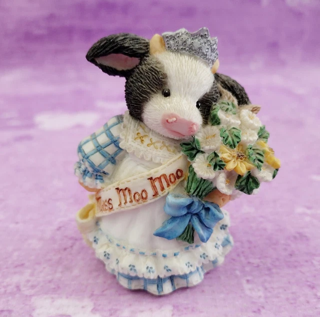 Marys Moo Moos Bovine Beauty Cow Figurine Enesco 125652 VTG 1994 Signed Numbered