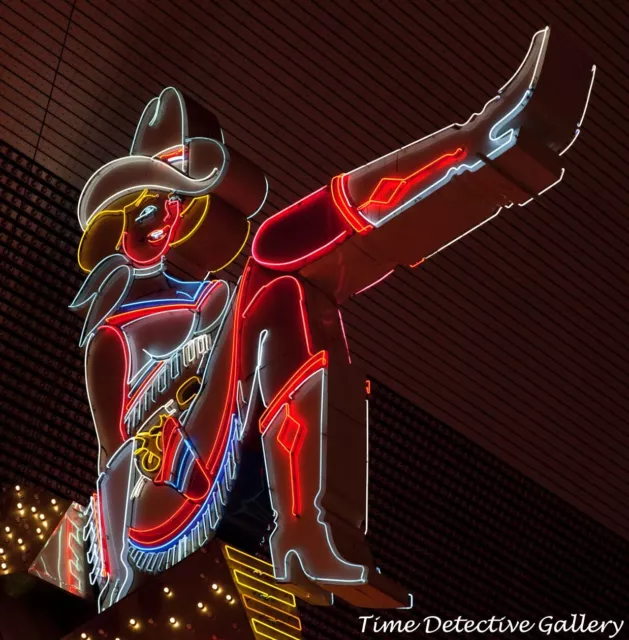 Cowgirl Neon Sign, Las Vegas, Nevada - Color Photo Print