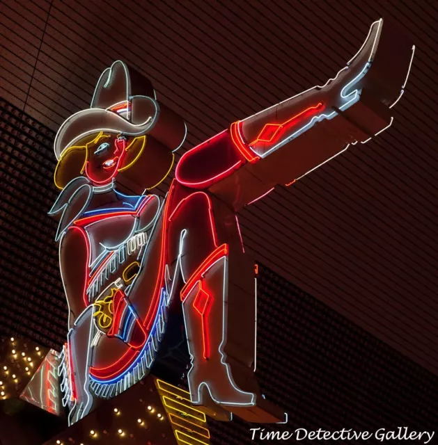 Cowgirl Neon Sign, Las Vegas, Nevada - Color Photo Print Cowgirl Neon Sign, Las Vegas, Nevada - Color Photo Print
