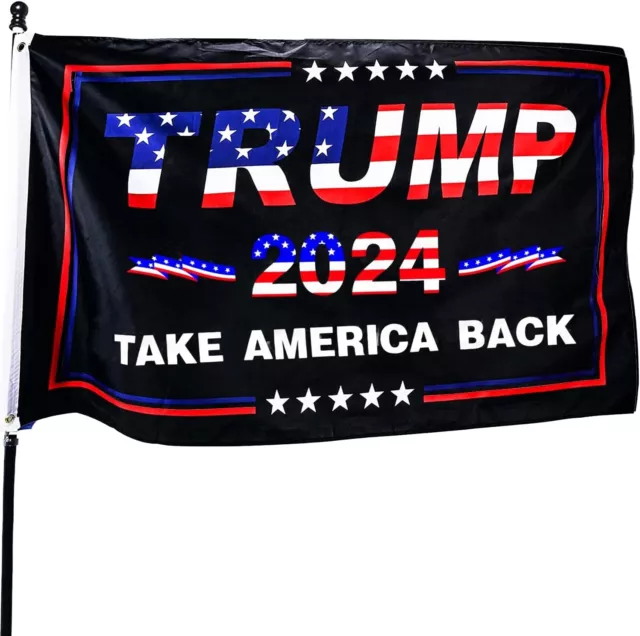 Double Sided Trump 2024 Flag Take America Back 3x5 Foot Indoor Outdoor Banner