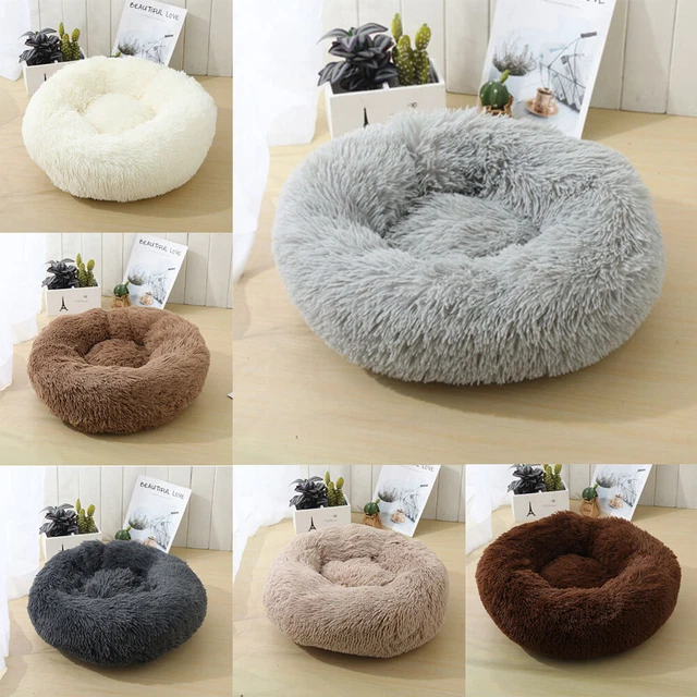 23" Fluffy Soft Comfy Calming Donut Dog Cat Beds Plush Warm Pet Dog Bed Washable