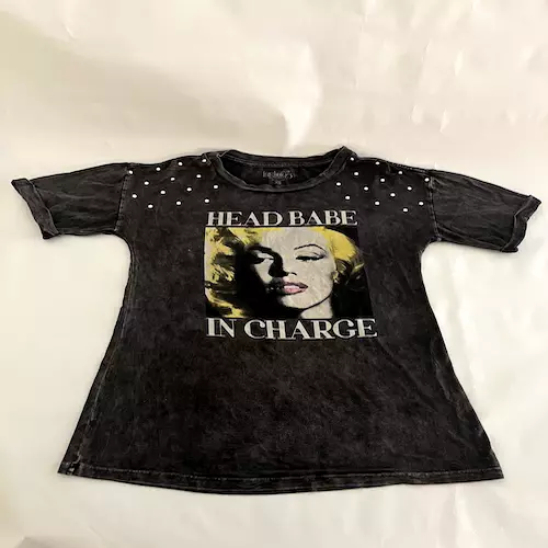 Women Marilyn Monroe Pearl Stud Head Babe In Charge Vintage T-shirt Size X-Small