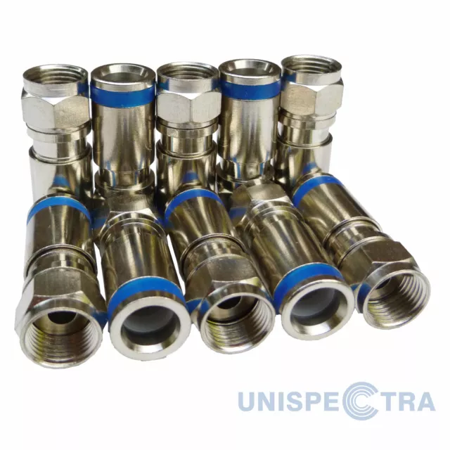 10 x F male Compression Connectors / Plugs for RG59 Coaxial Cable