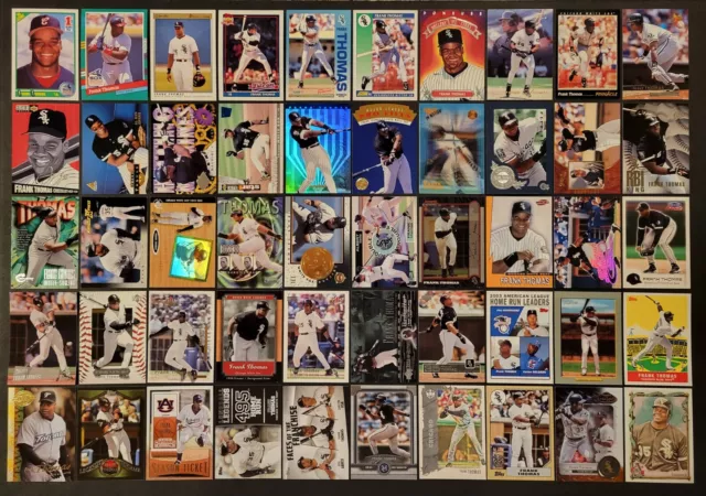 Lot of 50 Different FRANK THOMAS Baseball Cards HOF 1990-2023 BB3359