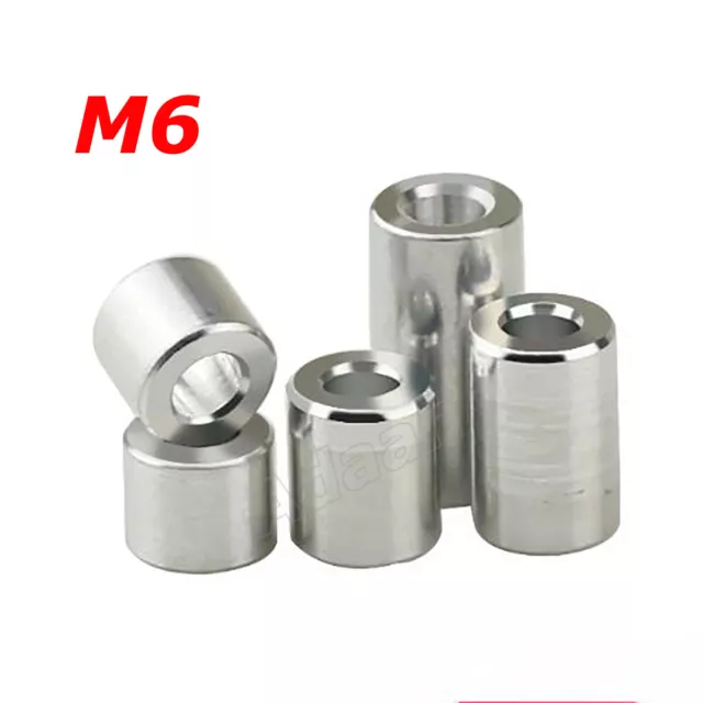 M6 Aluminum Spacers Standoff Alu Round Unthreaded Bushing Sleeve Washers Pillar
