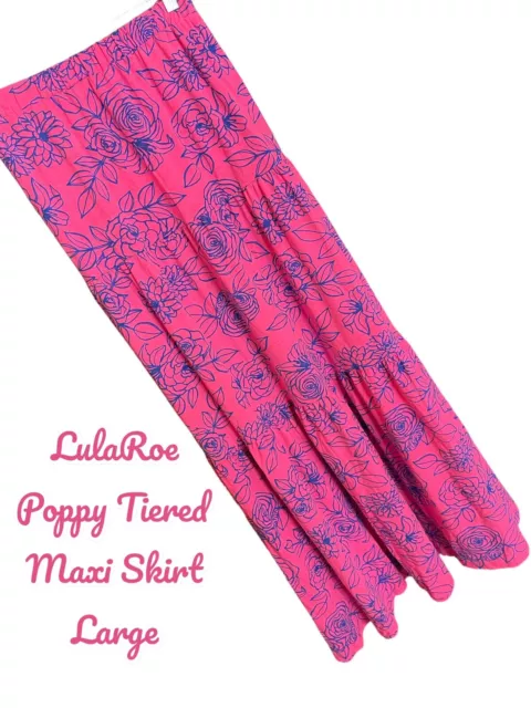 NWT LulaRoe Poppy Maxi Skirt-Beautiful Tiered Southwestern Print- Knit- M