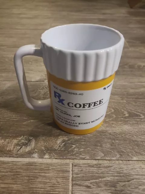 Coffee Cup Mug Prescription Pill Bottle  Pharmacy Rx - Medicine Novelty 12 Oz