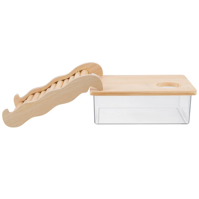 Vasca da masticare criceto giocattolo legno criceto gabbia bagno criceto acrilico
