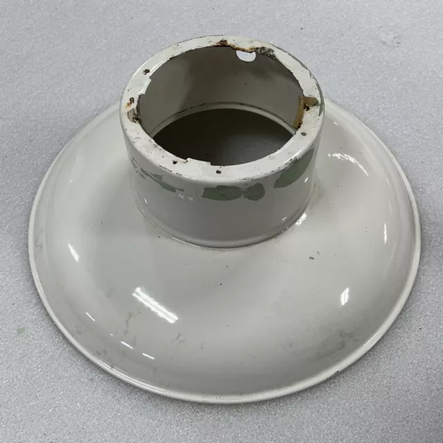 Vintage White Porcelain Enamel Barn / Gas Station Light Fixture 16”