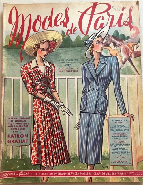 Modes de Paris n° 170 du 17 Mars 1950 revue couture mode pour femme