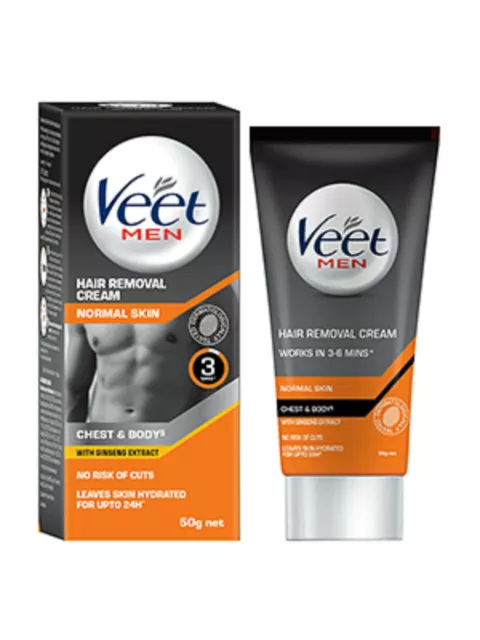 Veet Hair Removal Cream for Men, Normal Skin (50 Gram Each Pack)