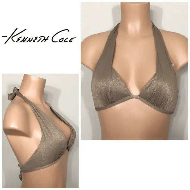 Kenneth Cole gold lame’ push up bikini top. 32 B/C. NWT