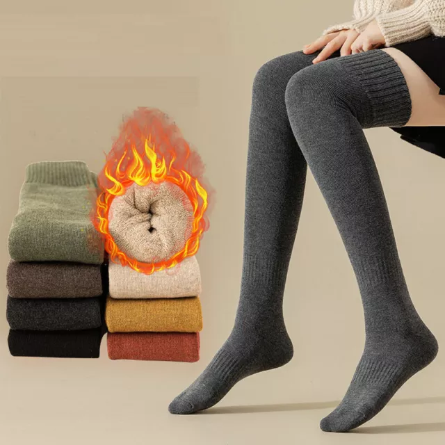New Womens Winter Knitted High Boot Socks Over Knee Leg Warmers Extra Long Socks