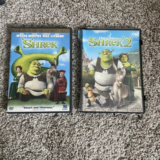 SHREK (DVD, 2001, 2-Disc Set, Special Edition) & Shrek 2 DVD Lot $4.92 ...