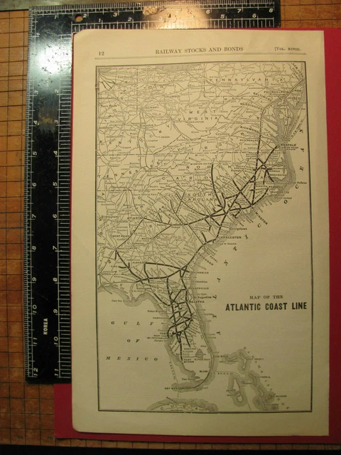 ORIGINAL 1914 ATLANTIC Coast Line - Original 1914 Atlantic Coast Line Railroad System Map.webp