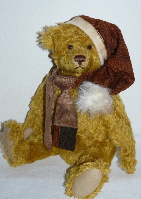 2-part Winter Set, Scarf and Bobble Hat, for collectible teddies & dolls