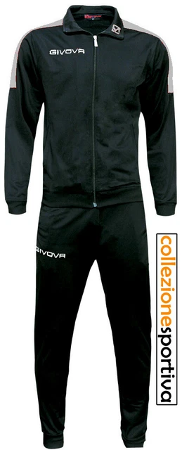 TUTA UOMO/DONNA GIVOVA REVOLUTION TRAINING PERÙ SPORT RELAX- TR033 nero/bianco