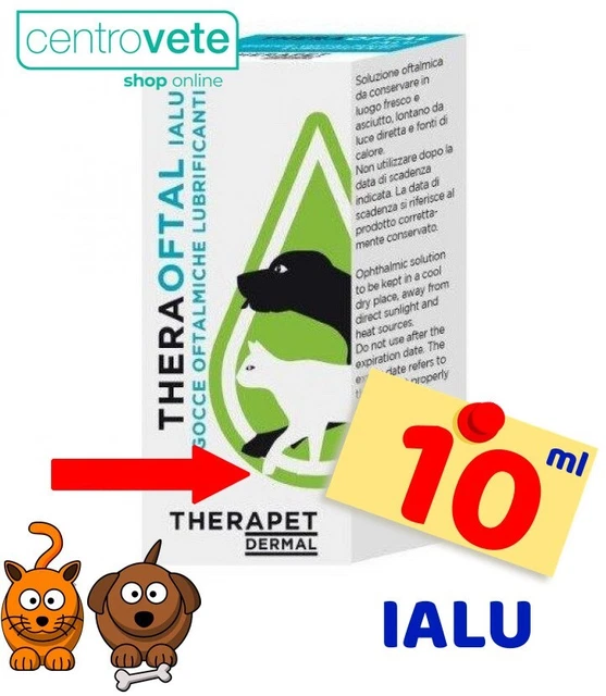 Bioforlife THERAOFTAL Ialu 10 ml → Collirio lubrificante x Secchezza  Cani Gatti